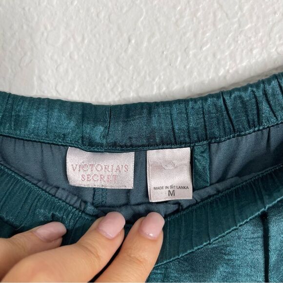 Vintage Victorias Secret Teal Satin Pants Size Medium - Picture 3 of 4